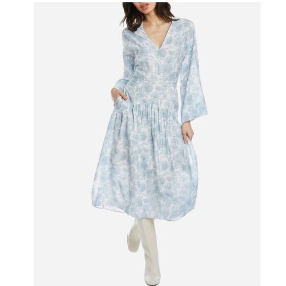 Vince Dresses & Skirts - NWT Vince Dahlia floral print V neck high low women's midi dress size M